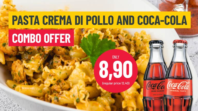 Pasta Crema di Pollo and Coca-Cola combo offer