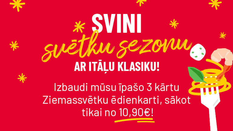 Svētku maģija ar Vapiano – baudiet Itālijas garšas trīs kārtās!