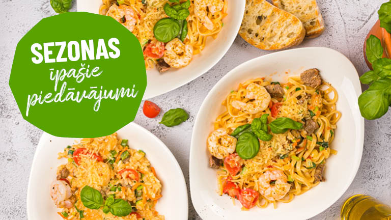Sezonas īpašie piedāvājumi ir klāt! Krēmīga zupa, izsmalcināts Reef n Beef un augļains deserts – izbaudi pavasara garšas ierobežotu laiku